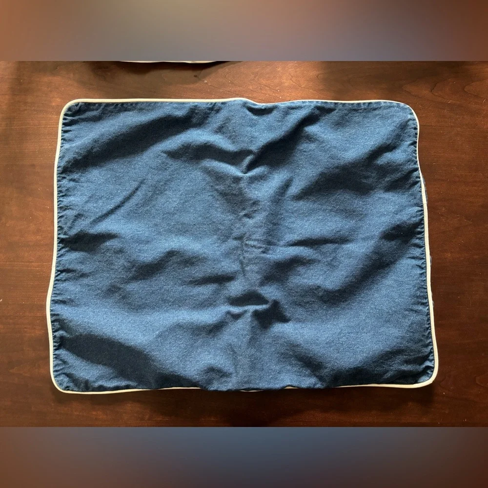 Rare L.L. Bean vintage denim cotton pillow cushion cover sham set of two 24x19 - Picture 5 of 6